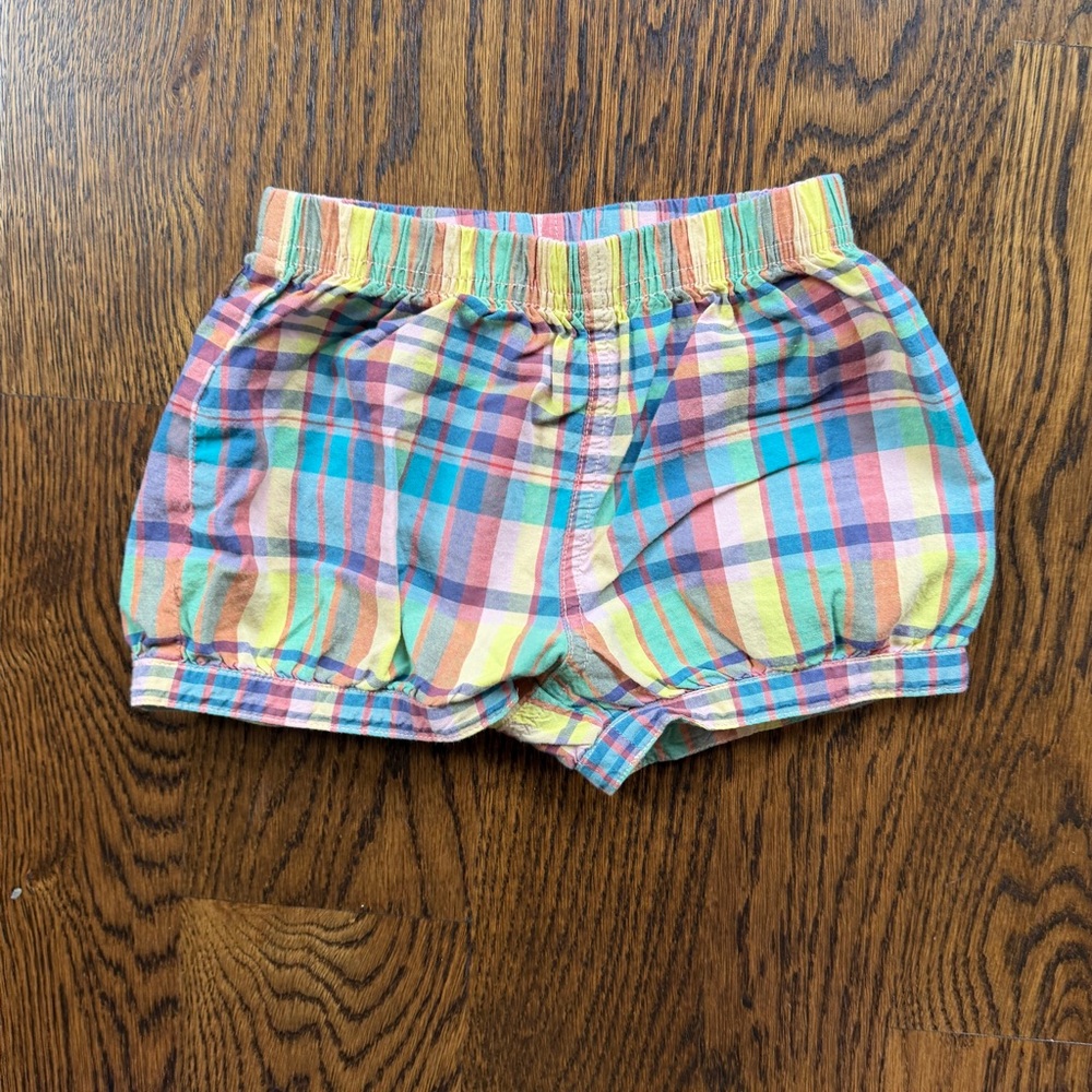 Tea Collection rainbow plaid bubble shorts - 4T